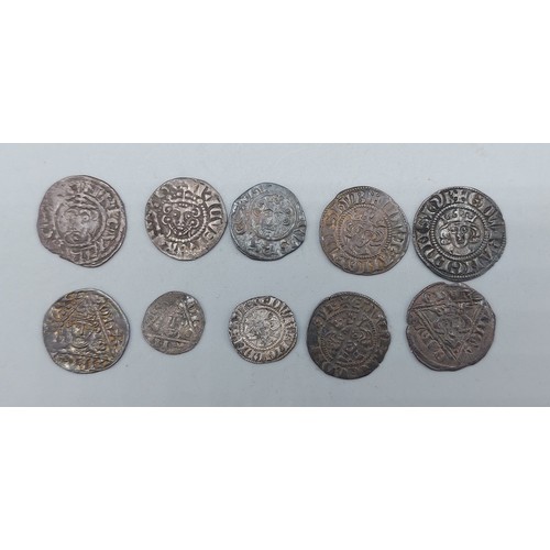 210 - A collection of ten early English long and short cross coinage