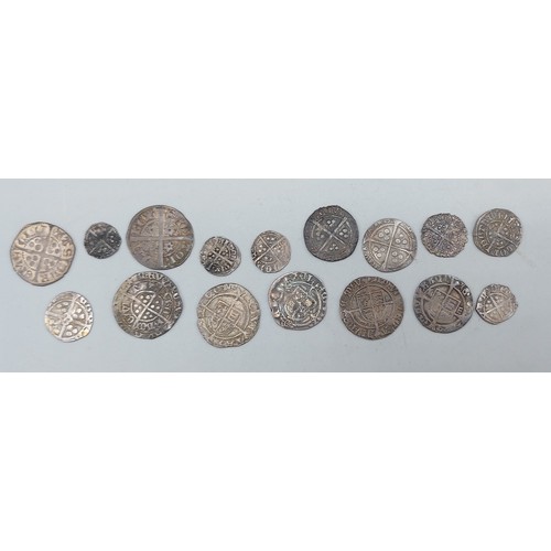 211 - A collection of sixteen early English silver coinage