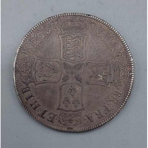 218 - A Queen Anne Silver Half Crown, dated 1703 VIGO