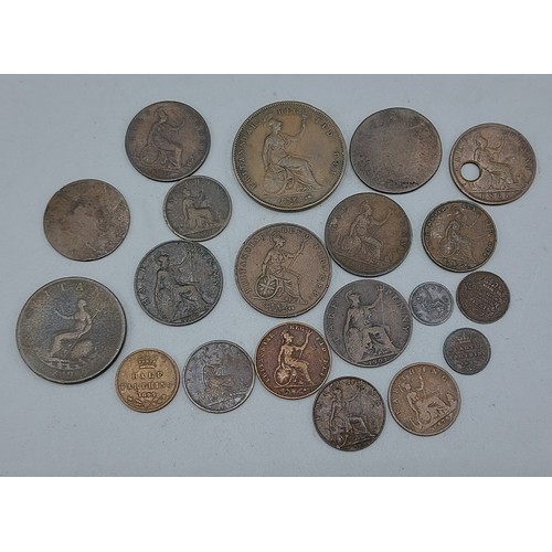 232 - A Victorian penny dated 1858 together with a collection of other Victorian and later copper coins