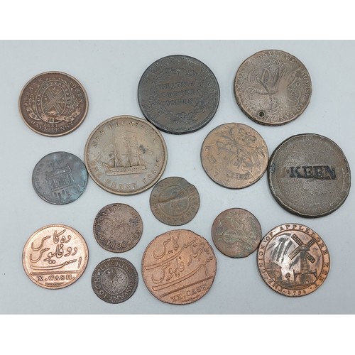 237 - A New Brunswick one penny token dated 1843 together with other coins and tokens