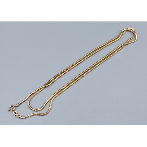 110 - An 18ct gold neck chain, 70cms long, 15.2gms