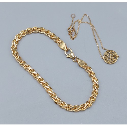 119 - A 9ct gold linked bracelet together with another 9ct gold bracelet, 5.9gms