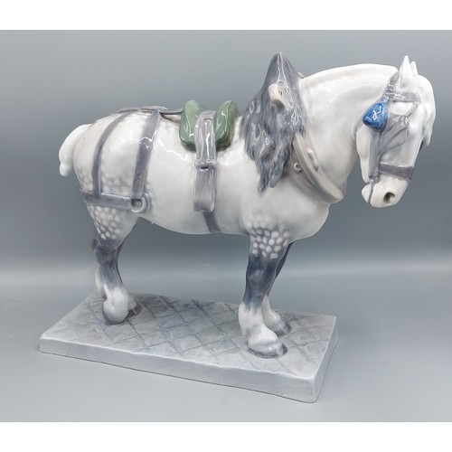 27 - A Royal Copenhagen model of a shire horse, number 471, 28cms tall