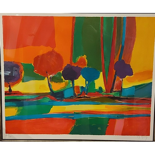 87 - Marcel Mouly, Somftuenze Automne, coloured lithograph number 201/300 signed in pencil, 62cms by 75cm... 