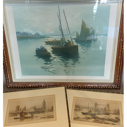 92 - Henry George Walker, London Views, a pair of coloured prints, signed in pencil, 21cms by 31cms toget... 