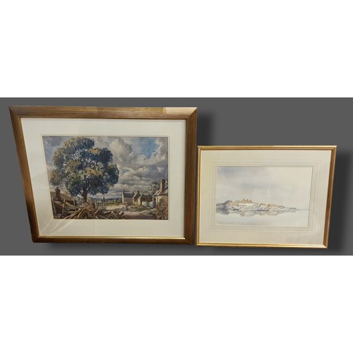 97 - James Forbes Walker, Village Landscape, watercolour, 48cms by 66cm together with another watercolour... 