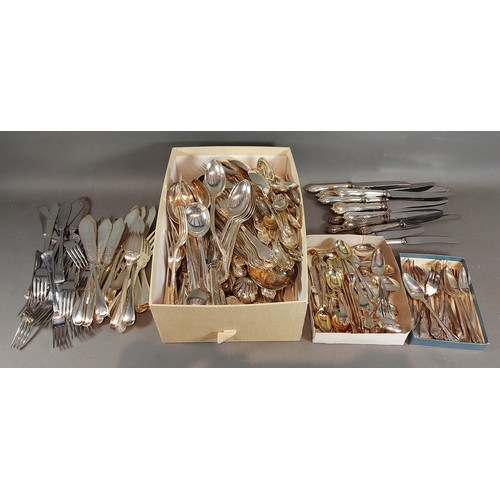 272 - A large canteen of silver plated cutlery by James Dixon and sons together with other silver plated f... 