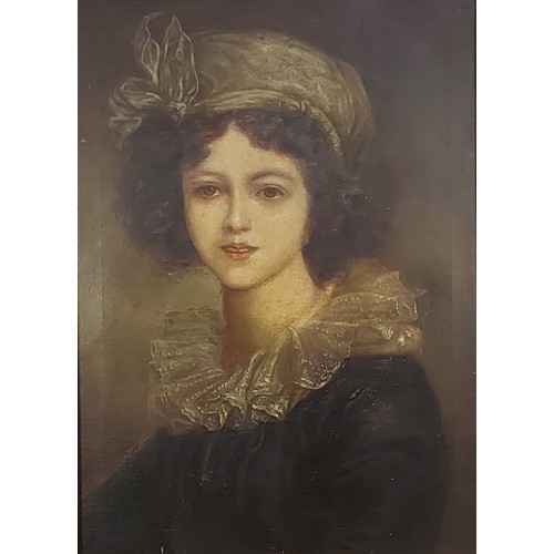 45 - An early 20th Century oil on canvas, portrait of Elisabeth - Louise Vigée LeBrun , 53cms x 37cms