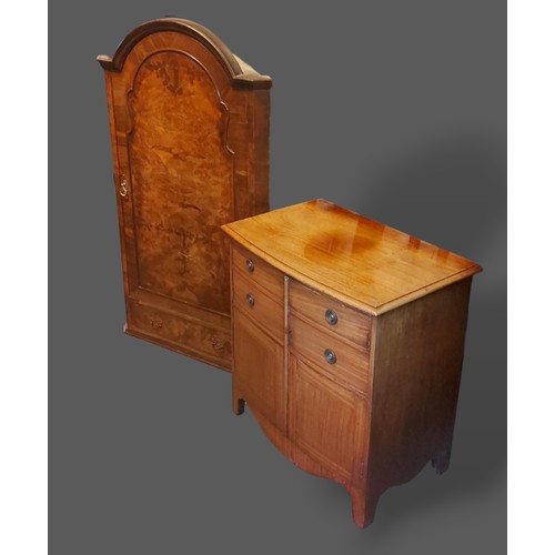 237 - A Circa 1920's Queen Anne style walnut hanging corner cabinet together with a 19th Century mahogany ... 