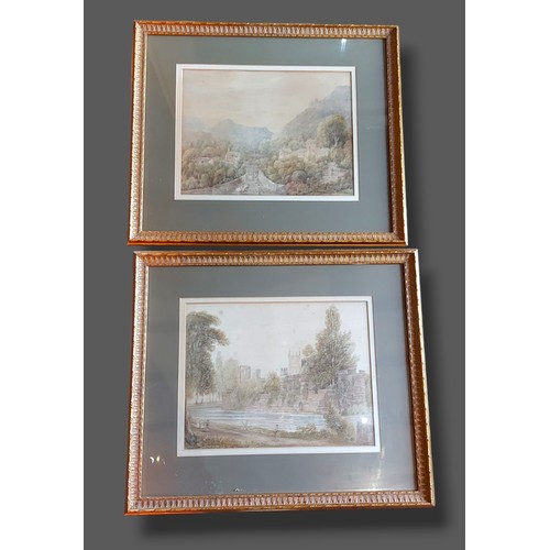 54 - B.T. Wilson, a pair of watercolours, rural scenes together with a large watercolour lake scene and t... 