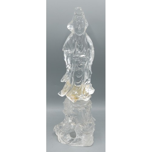 161 - COLLECT
A Chinese glass model of figural form, 28cms tall