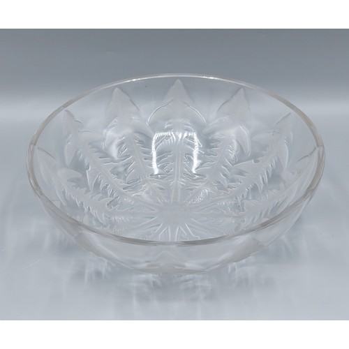 40 - A René Lalique Pissenlit pattern glass bowl, marked R Lalique, France, No3215, 24cms diameter