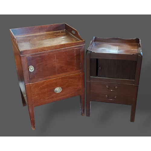 271 - A 19th Century mahogany nightstand together with another similar 19th Century nightstand