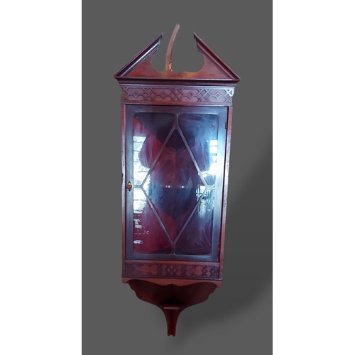 239 - A Victorian oak bookcase together with a bow fronted side cabinet, an Edwardian hanging corner cabin... 