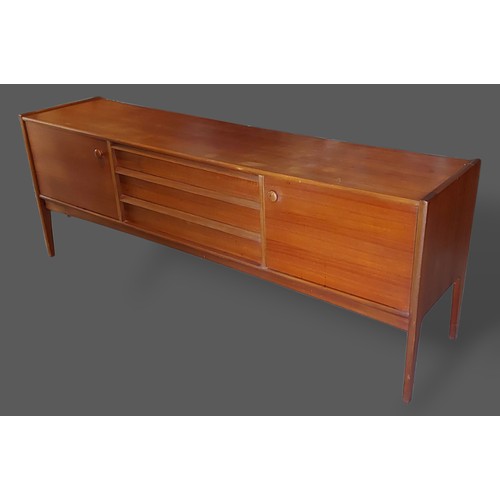 253 - A. Younger, Da Sliva sideboard with three central drawers flanked by cupboard doors raised upon turn... 