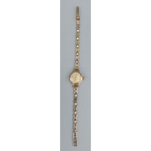 95 - A 9ct gold ladies wristwatch by Rotary with 9ct gold linked strap, 7gms excluding movement