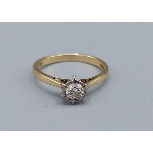 98 - An 18ct gold Solitaire Diamond ring, approx. 0.25ct, 2.7gms, ring size L
