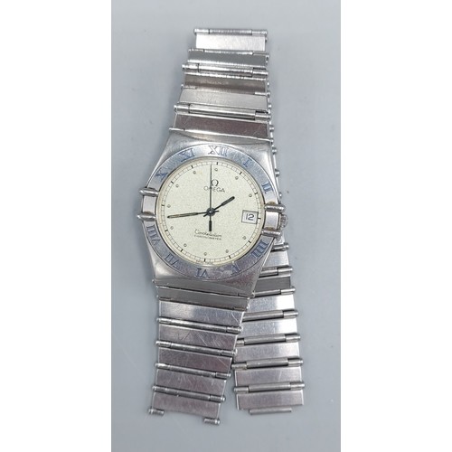 107 - An Omega Constellation Chronometer stainless steel cased wristwatch with quartz movement