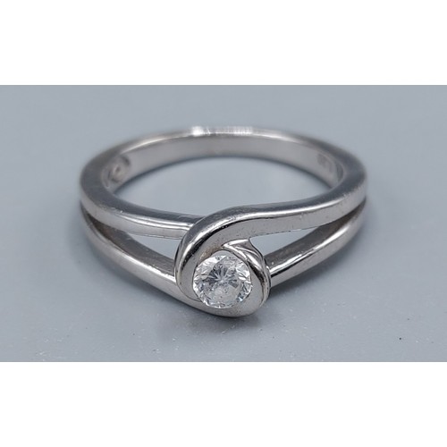 115 - A 9ct white gold Solitaire Diamond ring, 0.20ct, 3.8gms, ring size L