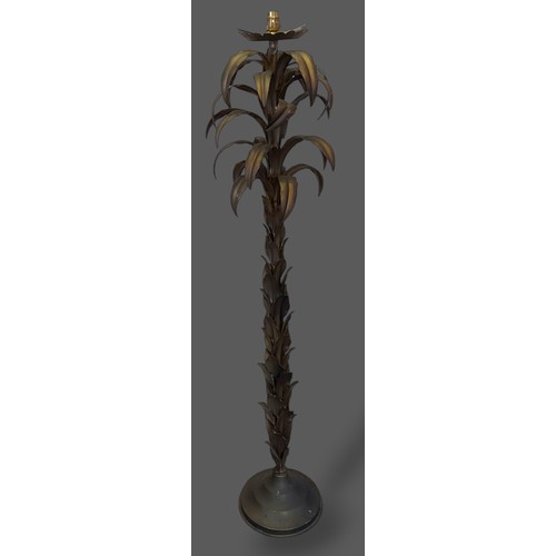 193 - A Circa 1970's gilt metal lamp standard in the form of a Palm Tree, 135cms tall