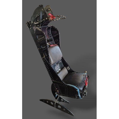 196 - French black painted Martin Baker BAKER MK4 ejector seat with various labels 'SIEGE EJECTABLE BREVET... 