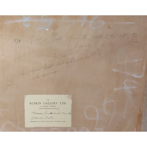 44 - Thomas Sunderland, view of Goodrich Castle, watercolour, 20cms x 31cms