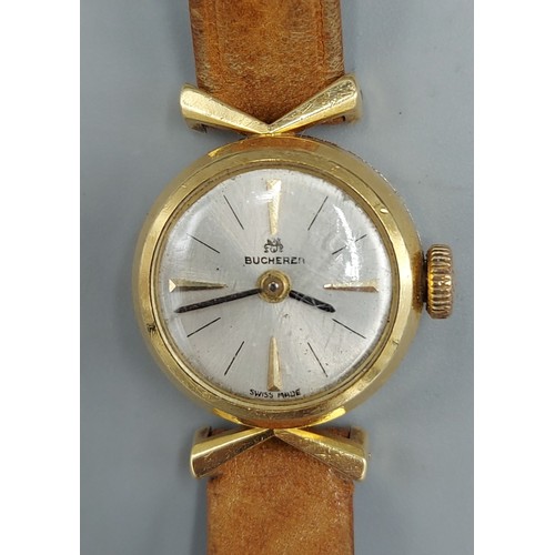 78 - An 18ct gold cased automatic ladies wristwatch by Bucherer