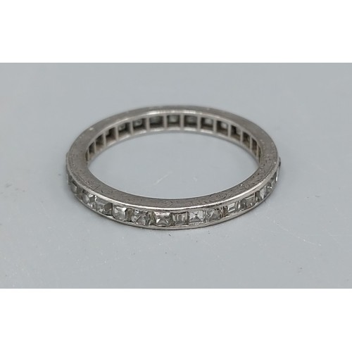 88 - A white gold Diamond set full Eternity ring, 2.2gms, ring size J