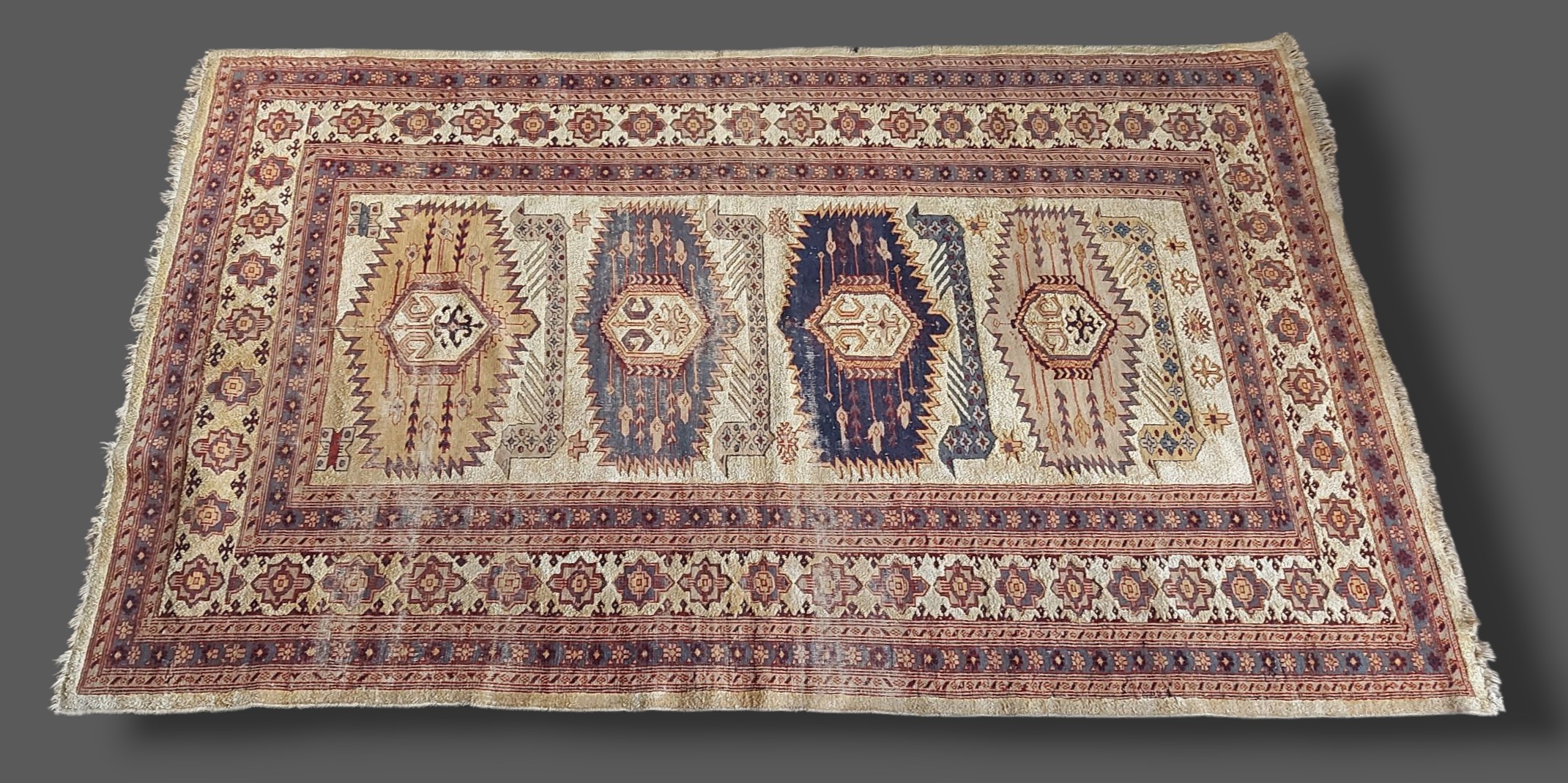 A Northwest Persian part silk and woollen rug with an all-over design ...