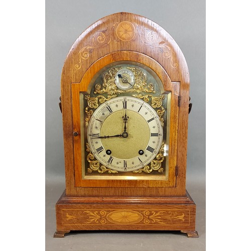 330 - A 19th Century marquetry and shell inlaid dome shaped bracket clock by Winterhalder and Hofmeier, th... 