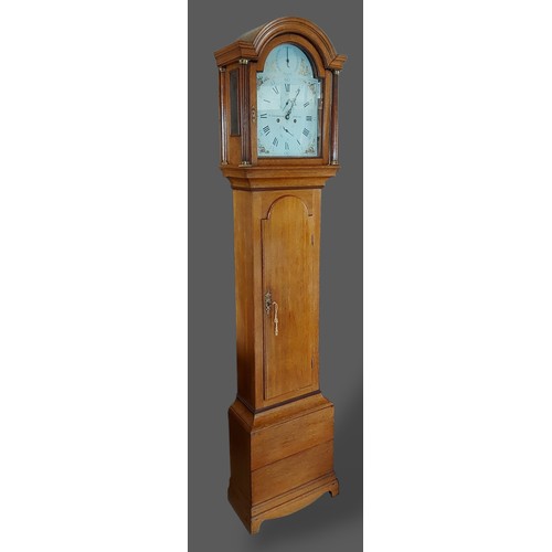 334 - A 19th century mahogany longcase clock, the painted dial inscribed S. Crambrook, Dover, with two tra... 