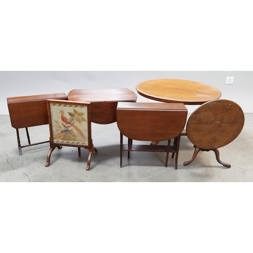 375 - A 19th Century mahogany Pembroke table together with a collection of other furniture