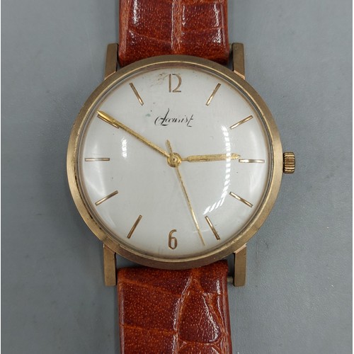 144 - A 9ct gold Gentlemans wristwatch by Accurist, 6.4gms excluding movement