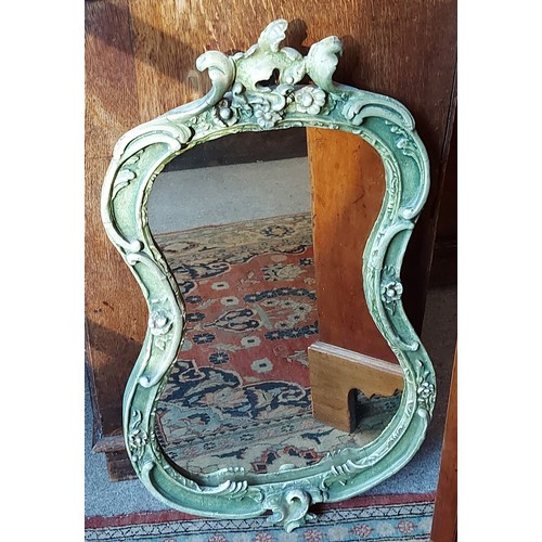 382 - A French gilded Cheval mirror together with a painted wall mirror