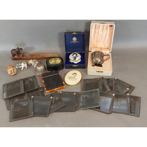 182 - A 19th Century tortoiseshell card case together with other items including early negatives and an ov... 