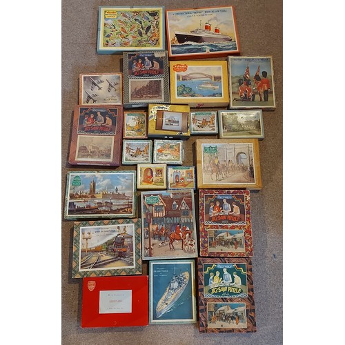 254 - A collection of Jigsaw puzzles by Victory to include Old and Modern London and The Flying Scotsman