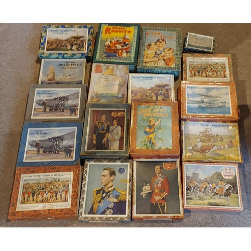 256 - A collection of Jigsaw puzzles by Victory to include Jack and The Beanstalk and various Royalty rela... 