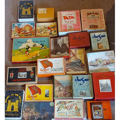 266 - A collection of Jigsaw puzzles by Chad Valley to include Mickey Mouse, Cunard and others