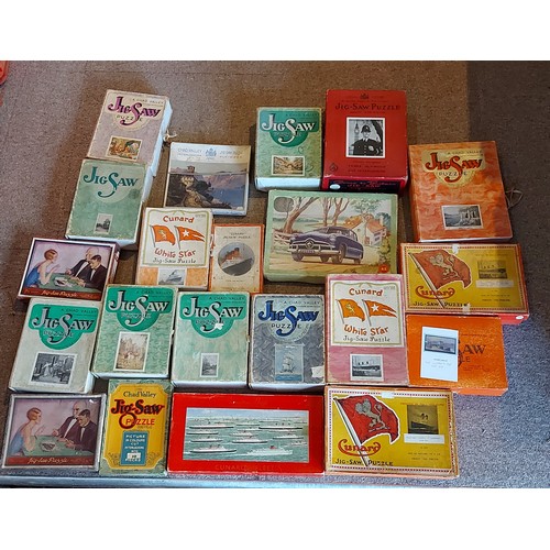 267 - A collection of Jigsaw puzzles by Chad Valley to include Cunard Fleet, My Ladys Garden and others