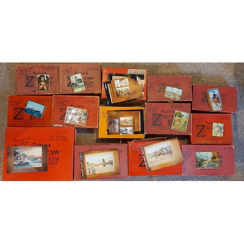 293 - A Raphael Tuck and Sons Zag-Zaw Jigsaw puzzle A Rugged Coastline together with twelve other Zag-Zaw ... 