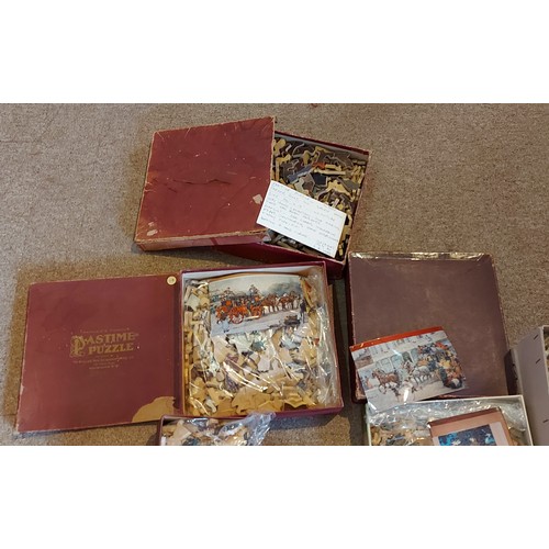 307 - Three Pastime Jigsaw puzzles by Parkers together with a collection of other Jigsaw puzzles by Zig Za... 