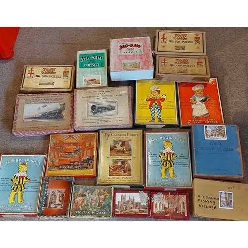 374 - A collection of Jigsaw puzzles to include GWR, Zig Zag and The Bruin Boys