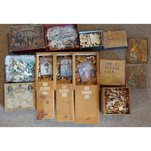 413 - An Early Jigsaw puzzle The Exhibition Puzzle of The British Empire together with a collection of ear... 
