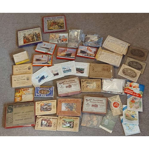 418 - Tucks Box of Jigsaw Puzzles together with other similar to include postcard puzzles