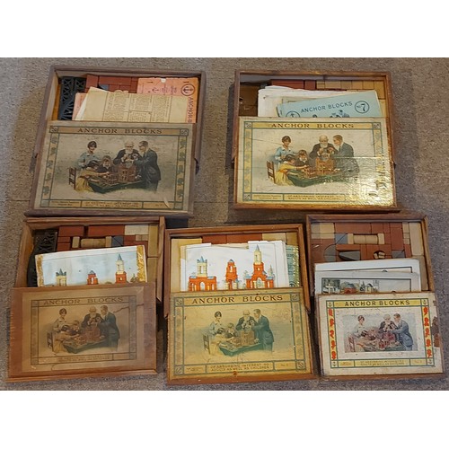 422 - A collection of five Anchor Block sets by Richter and Co. in original boxes
