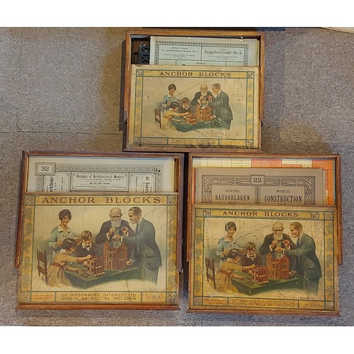423 - A collection of three Anchor Block sets by Richter and Co. in original boxes