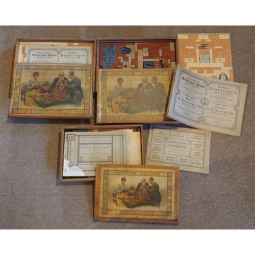 424 - A collection of three Anchor Block sets by Richter and Co. in original boxes