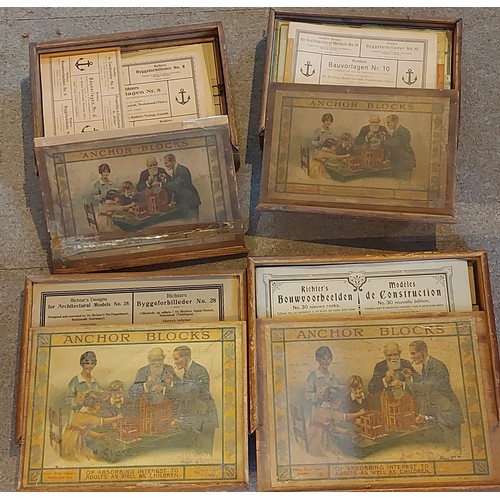 425 - A collection of four Anchor Block sets by Richter and Co. in original boxes