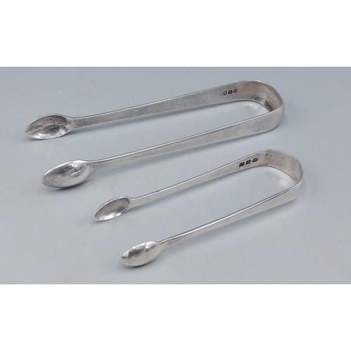 150 - A pair of George III silver sugar tongs, London 1808, makers William Eley, William Fearn and William... 